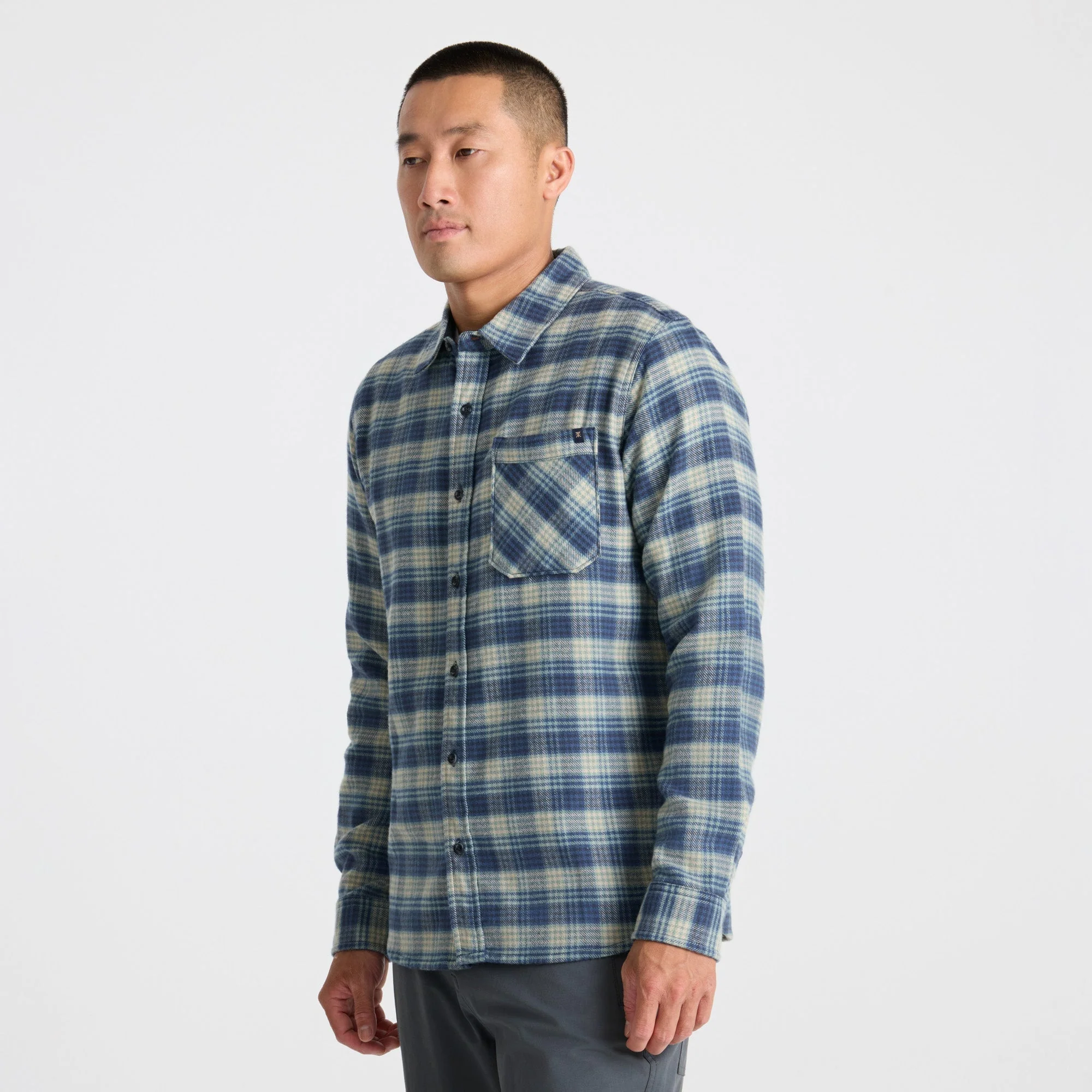 Crossroads Organic Cotton Flannel - Deep Blue - Image 3